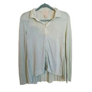 Eye Lash Couture Womens Sz XS Mint Green Solid Long Sleeve Cardigan Sweater